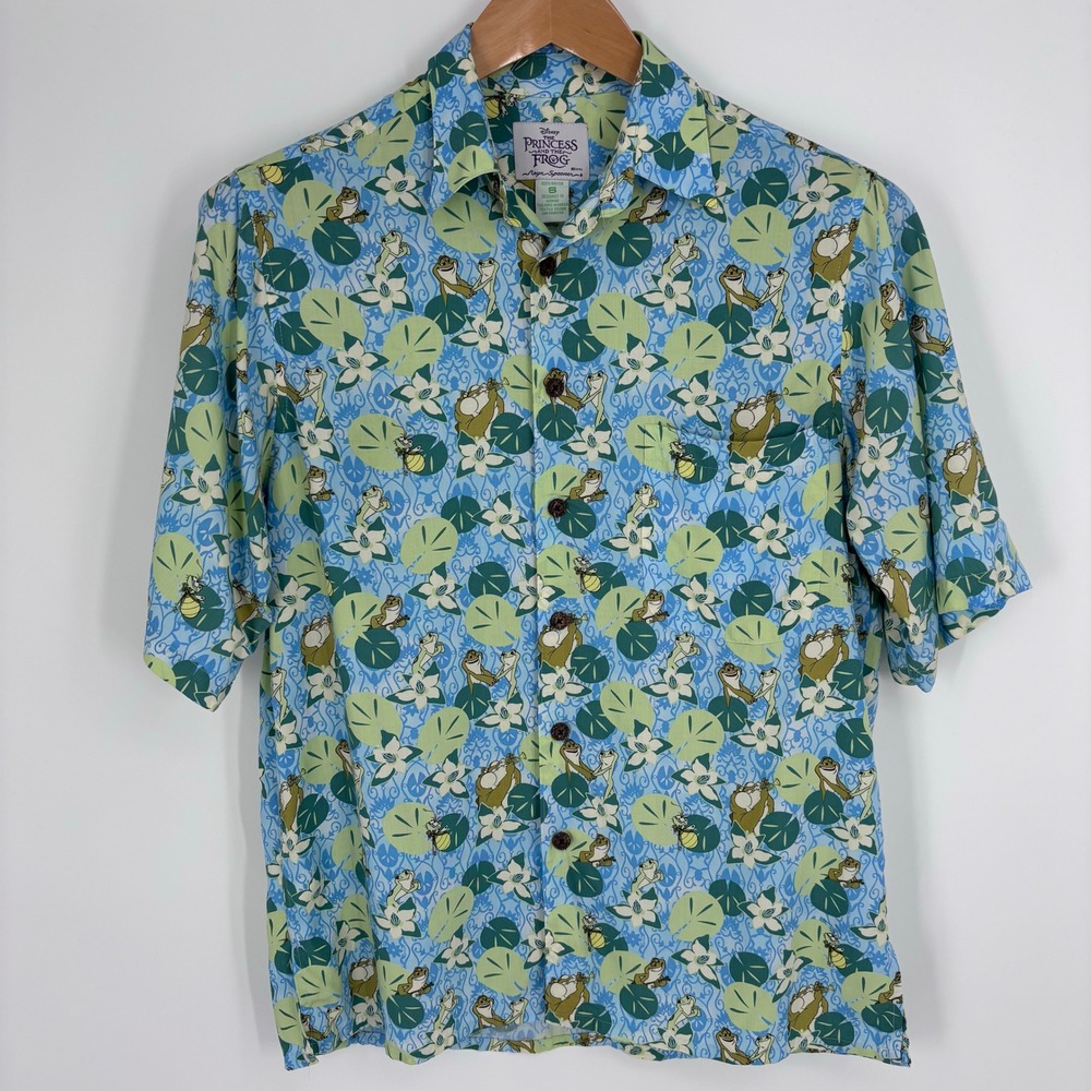 Disney x Reyn Spooner The Princess and the Frog Aloha Shirt Mens S Blue Hawaiian - Picture 2 of 7